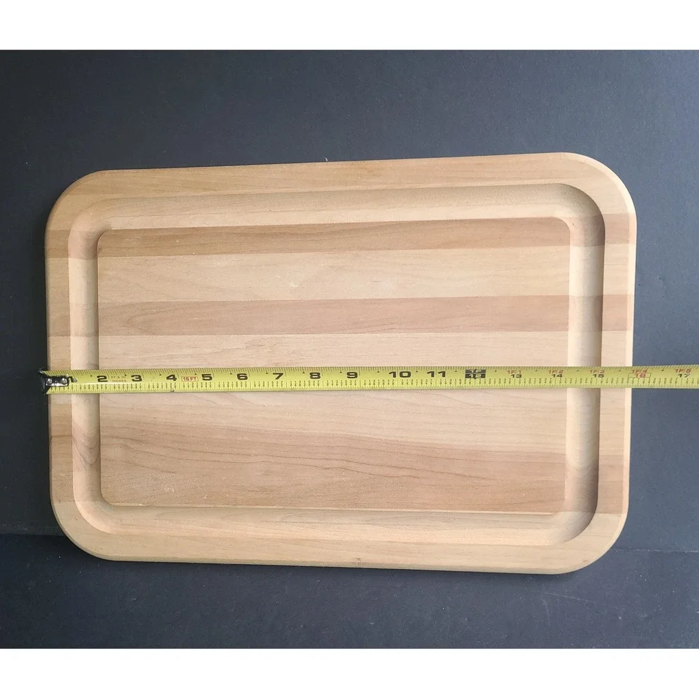 Wooden Reversible Cutting Board with Juice Groove‎ Striped Wood Grain 15.5x10.5